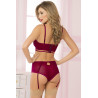 VELVE & LACE LONG LINE BRA & PANTY WINE