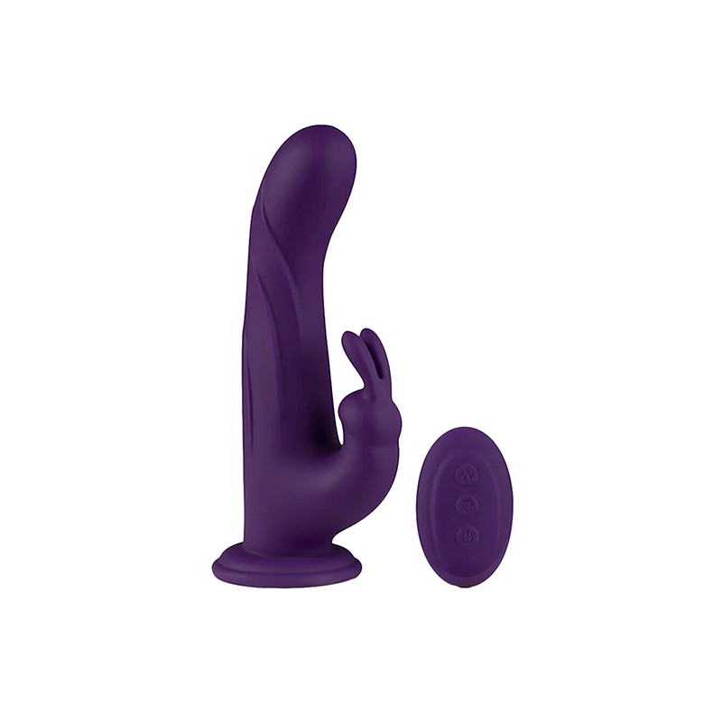 Whirl-Pulse Rotating Rabbit Vibrator & Remote Control Purple