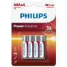 PHILIPS - PILE POWER ALCALINE AAA LR03 PAQUET DE 4