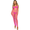 LEG AVENUE - ROBE LONGUE FILET FUCHSIA TAILLE UNIQUE