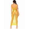 LEG AVENUE - ROBE LONGUE FILET JAUNE TAILLE UNIQUE