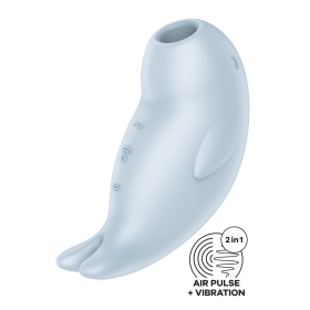 Stimulateur de clitoris vibration et air pulsé USB bleu Seal