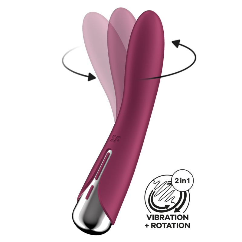 Vibromasseur USB tête rotative point G rouge Spinning Vibe 1