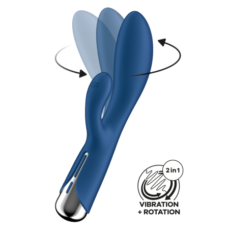 Vibromasseur rabbit USB tête rotative bleu Spinning Rabbit 1