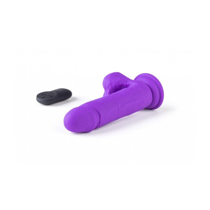 VIBROMASSEUR RÉALISTE "R16" FLESH 16 CM AVEC TÉLÉCOMMANDE Violet