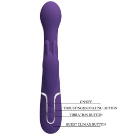 PRETTY LOVE - VIBRATEUR DEJON RABBIT 3 EN 1 MULTIFONCTION VIOLET