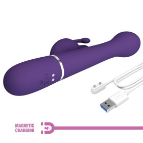 PRETTY LOVE - VIBRATEUR DEJON RABBIT 3 EN 1 MULTIFONCTION VIOLET