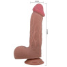 PRETTY LOVE - SÉRIE SLIDING SKIN GODE RÉALISTE AVEC VENTOUSE SLIDING SKIN MARRON 23,4 CM