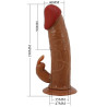 PRETTY LOVE - MARION HARNAIS SLIP UNIVERSEL AVEC DILDO VIBRANT 19 CM MARRON