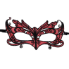 QUEEN LINGERIE - MASQUE EN DENTELLE DÉTAILS ROUGES