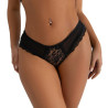 SUBBLIME - CULOTTE DENTELLE FLORALE DÉTAIL BRETELLES NOIR S/M