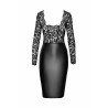 F295 Euphoria Robe midi en dentelle et wetlook