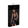 F241 Short dress with powerwetlook skirt and tulle top