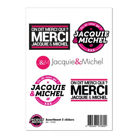 Assortiment 5 stickers J&M