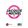 Grand sticker Jacquie & Michel rond blanc