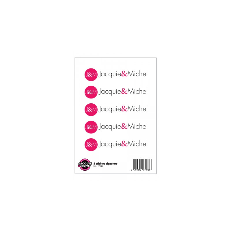 5 stickers Jacquie et Michel signature