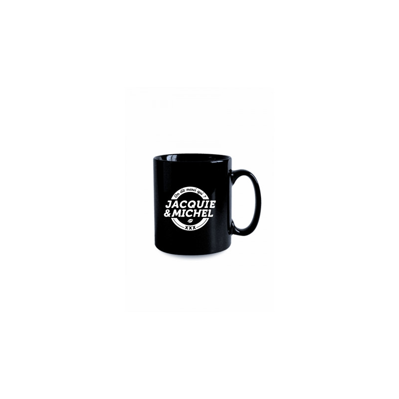 Mug noir J&M - logo rond