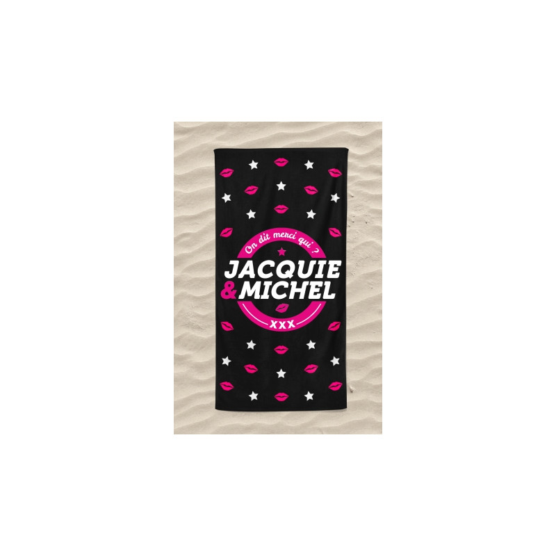 Serviette de plage Jacquie et Michel Bisous