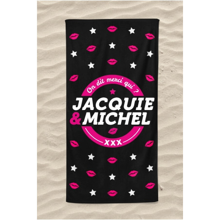 Serviette de plage Jacquie et Michel Bisous