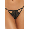 String ouvert fantaisie noir avec chainettes à l'entrejambe - REN1172-BLK