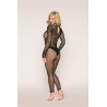 Bodystocking en résille grosse maille et finition strass - DG0511BLK