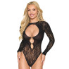 Body résille florale avec chainettes dans le dos - DG13511BLK