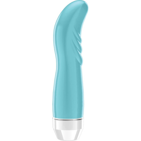 Vibromasseur avec strie turquoise point G multivitesse -