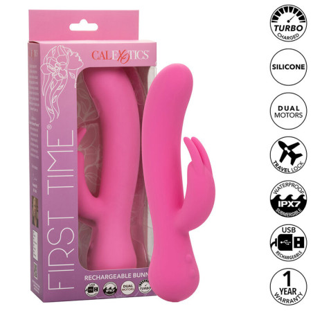 CALEXOTICS - FIRST TIME VIBRATEUR LAPIN RECHARGEABLE ROSE