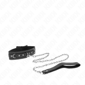 KINK - COLLIER EN CUIR PVC AVEC CEINTURE 105 CM RIVET STRASS 41,5 X 4 CM