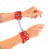 KINK - BRACELETS AVEC DOUBLE LIGNE DE CLOUS RÉGLABLES ROUGE