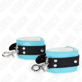 KINK - APPUI-POIGNETS VERROUILLABLES PREMIUM NOIR / BLEU RÉGLABLE 21-28 CM X 5,5 CM