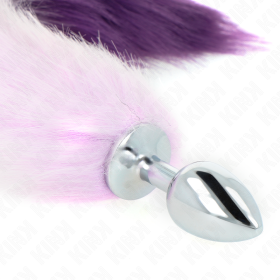 KINK - PLUG ANAL TAILLE S 7 X 3 CM AVEC QUEUE SYNTHÉTIQUE 40 CM VIOLET