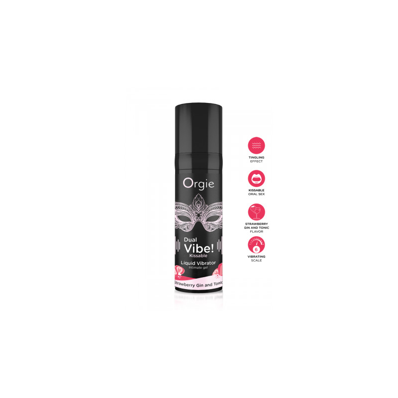 Gel d'excitation Dual Vibe Strawberry Gin Tonic Liquid Vibrator