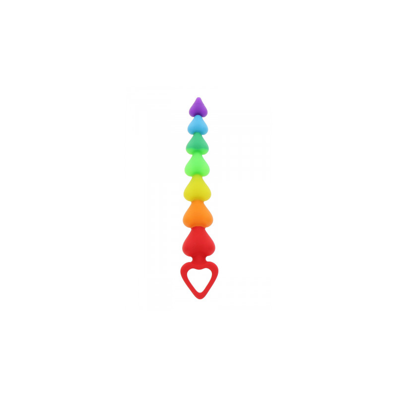 Stimulateur anal Rainbow Heart Beads - Toyjoy