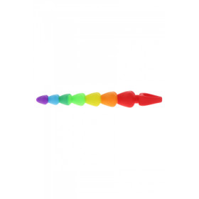 Stimulateur anal Rainbow Heart Beads - Toyjoy