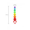 Stimulateur anal Rainbow Heart Beads - Toyjoy