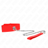 KINK - COLLIER AVEC CEINTURE 65 CM AVEC LARGE BRACELET ROUGE AJUSTABLE 33