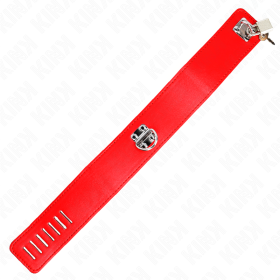 KINK - COLLIER AVEC CEINTURE 65 CM AVEC LARGE BRACELET ROUGE AJUSTABLE 33,5-41 CM X 5 CM