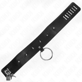 KINK - COLLIER 65 CM AVEC LAISSE AVEC CLOUS ARGENTÉS MODÈLE 2 RÉGLABLE 36-43 CM X 5 CM