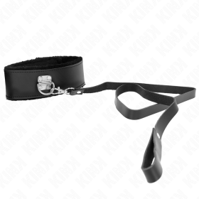 KINK - COLLIER AVEC CEINTURE 116 CM AVEC BRACELET EN CUIR NOIR AJUSTABLE 40-48 CM X 6 CM