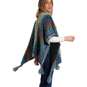 Poncho ouvert Azteca