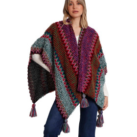 Poncho ouvert Azteca