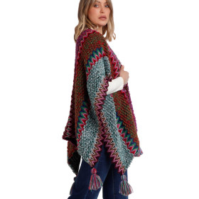 Poncho ouvert Azteca