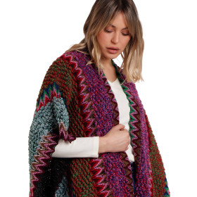 Poncho ouvert Azteca