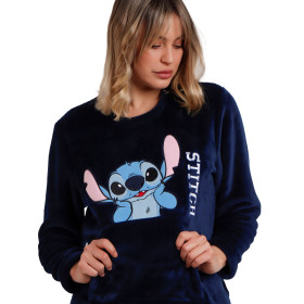 Pyjama tenue pantalon top manches longues Stitch Faces Disney