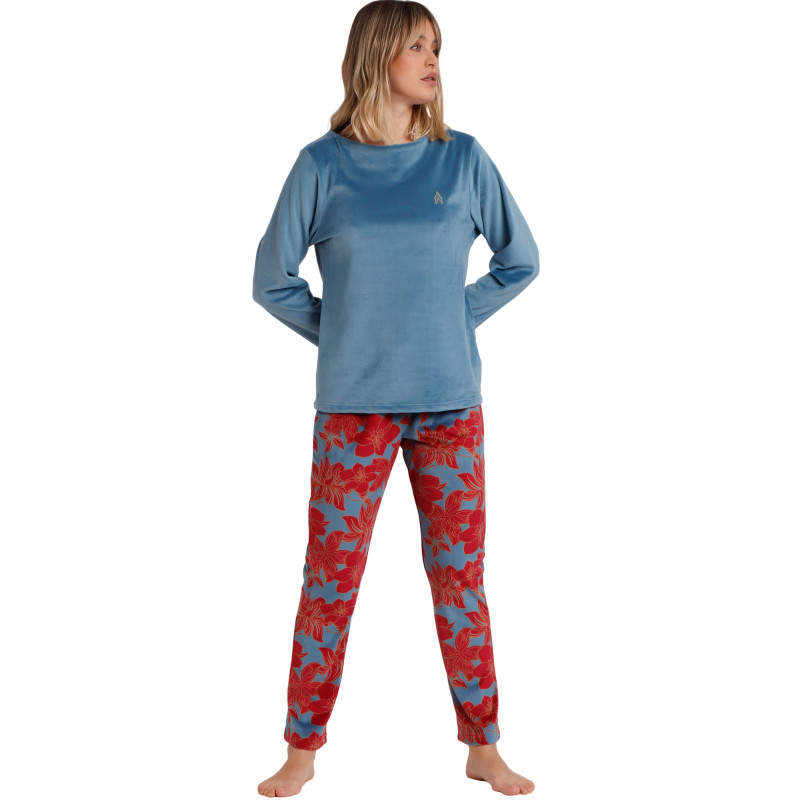 Pyjama pantalon top manches longues Velours Calentito Luxury