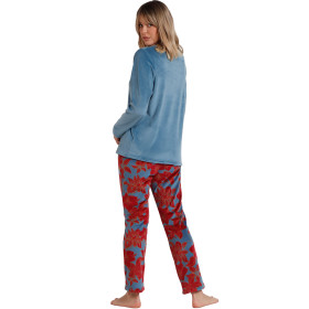 Pyjama pantalon top manches longues Velours Calentito Luxury