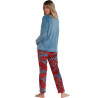 Pyjama pantalon top manches longues Velours Calentito Luxury