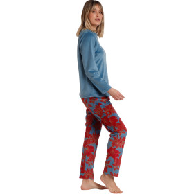 Pyjama pantalon top manches longues Velours Calentito Luxury