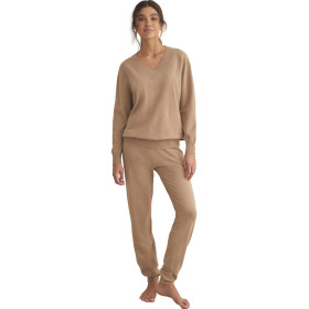 Tenue détente et intérieur pyjama pantalon top col V TRICOTP98